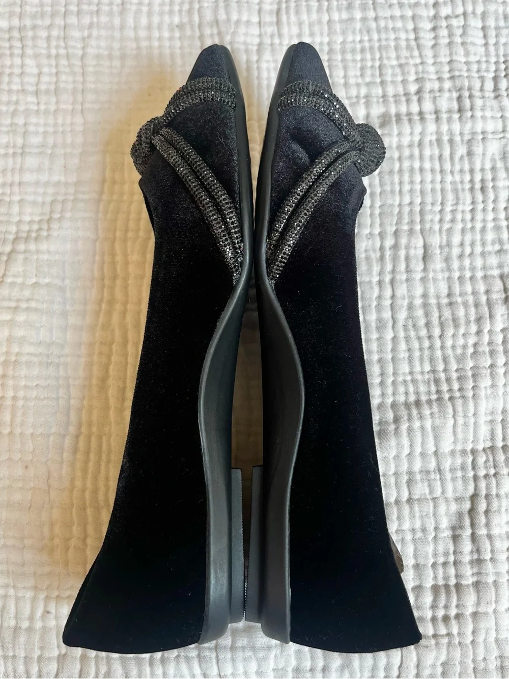 Aerosoles NWOT Women's Black Pointed Toe Damir Rhinestone Comfort Ballet Flat 8W